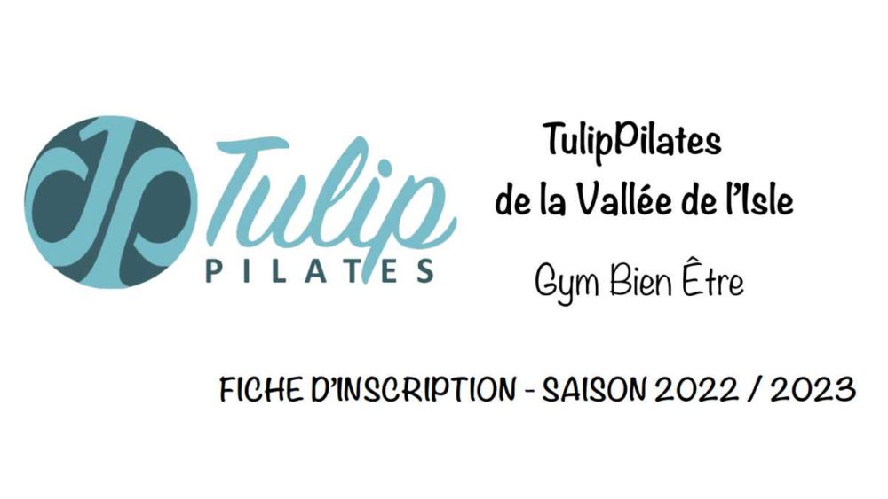 Tulip Pilates fiche d'inscription